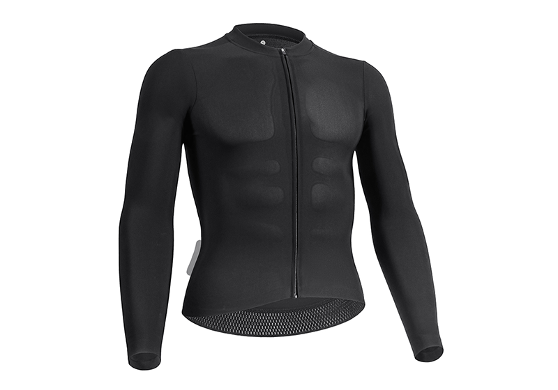 RT0038 Men&rsquo;s Pro Cycling Long Sleeve Jersey-Black/Dark Grey